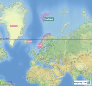 Cod Quotas Shake The Svalbard Treaty - Map Of Svalbard 376x350 