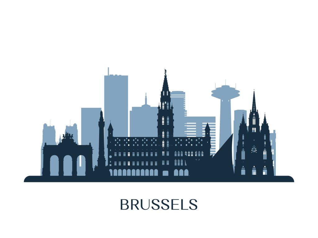 Illustration of the Brussels city skyline